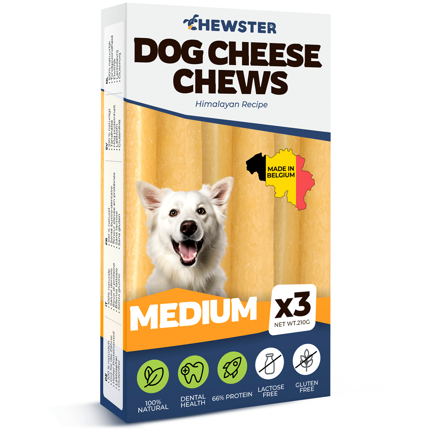 CHEWSTER Natural Cheese Chews For Dogs M size