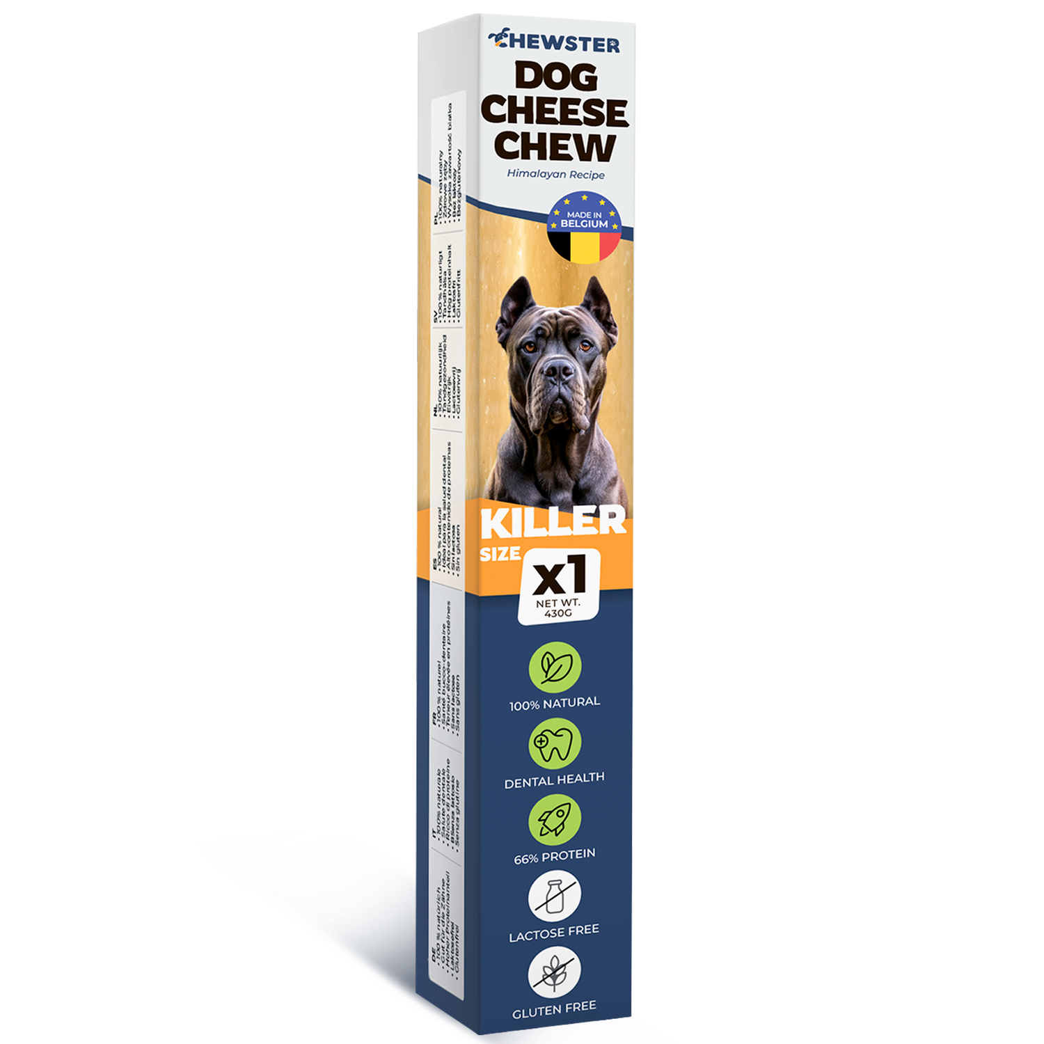 CHEWSTER Natural Cheese Chews For Dogs Killer size