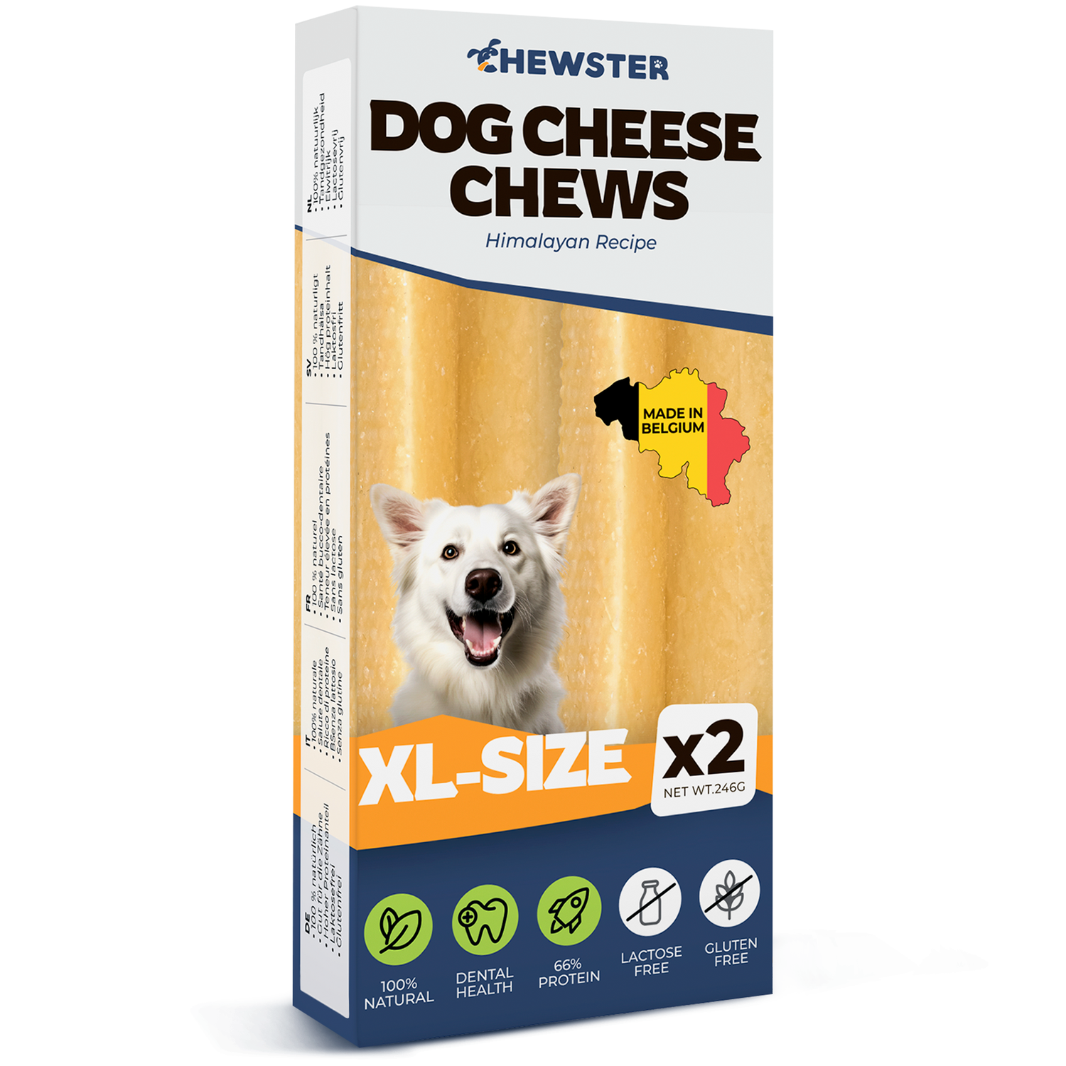 CHEWSTER Natural Cheese Chews For Dogs XL size