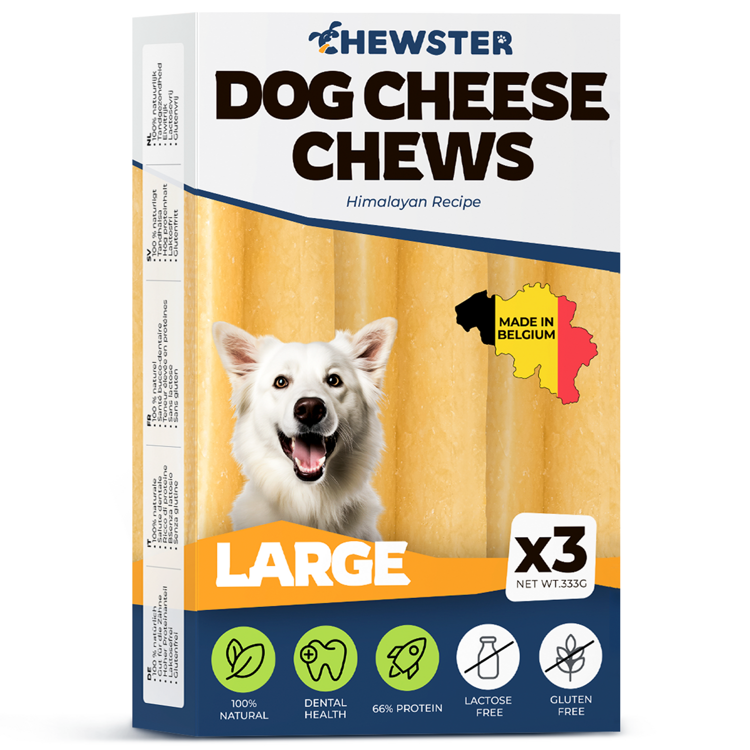 CHEWSTER Natural Cheese Chews For Dogs L size