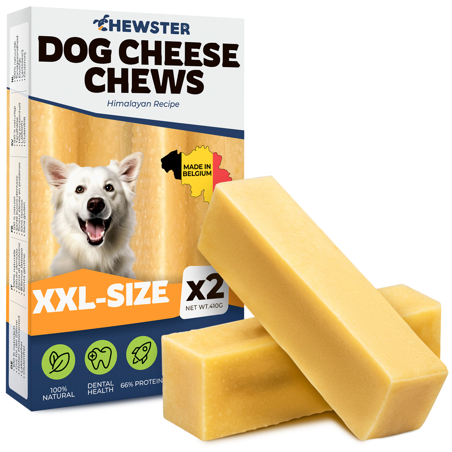 Masticables de queso natural CHEWSTER para perros tamaño XXL