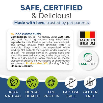 Masticables de queso natural CHEWSTER para perros tamaño XXL
