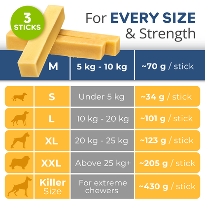 Masticables de queso natural CHEWSTER para perros, tamaño M 